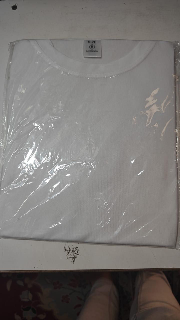 Polyester Stretchable Solid Half Sleeves Mens Round Neck T-Shirt Pack Of 4